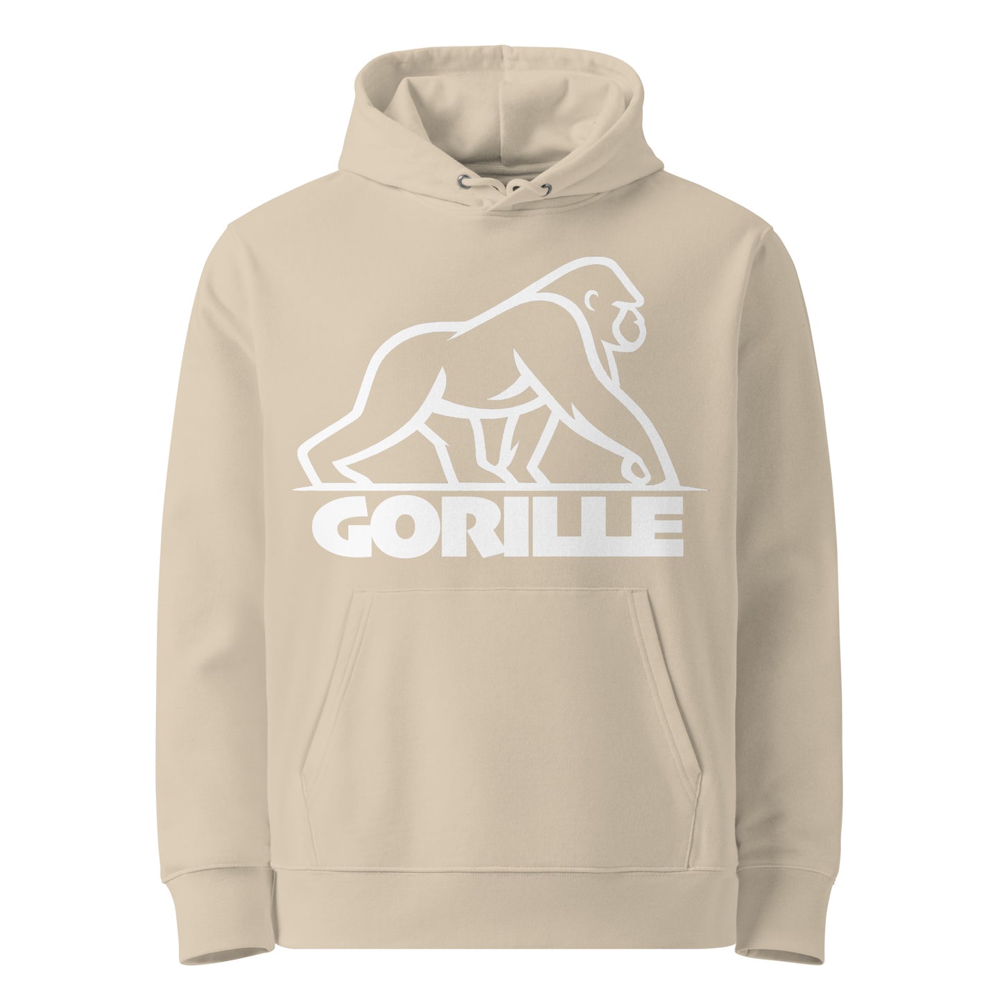 Hoodie organique GORILLE coloris Desert Dust - vue de face - streetwear bio