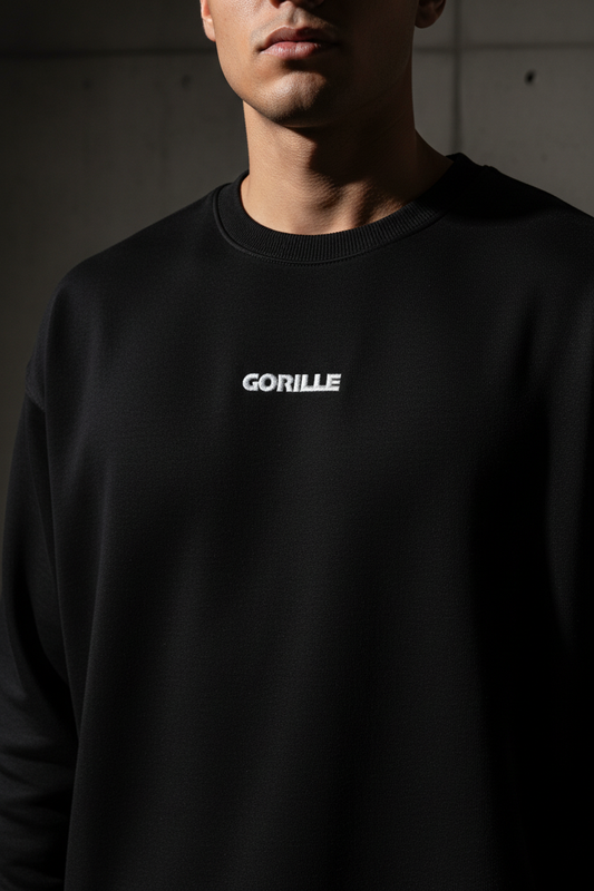 Sweat Oversize Bio Homme Noir – GORILLE Heavyweight