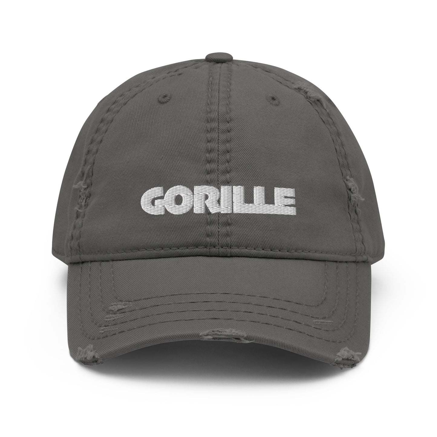 Casquette effet usé GORILLE coloris Gris Charbon - vue de face - accessoire streetwear