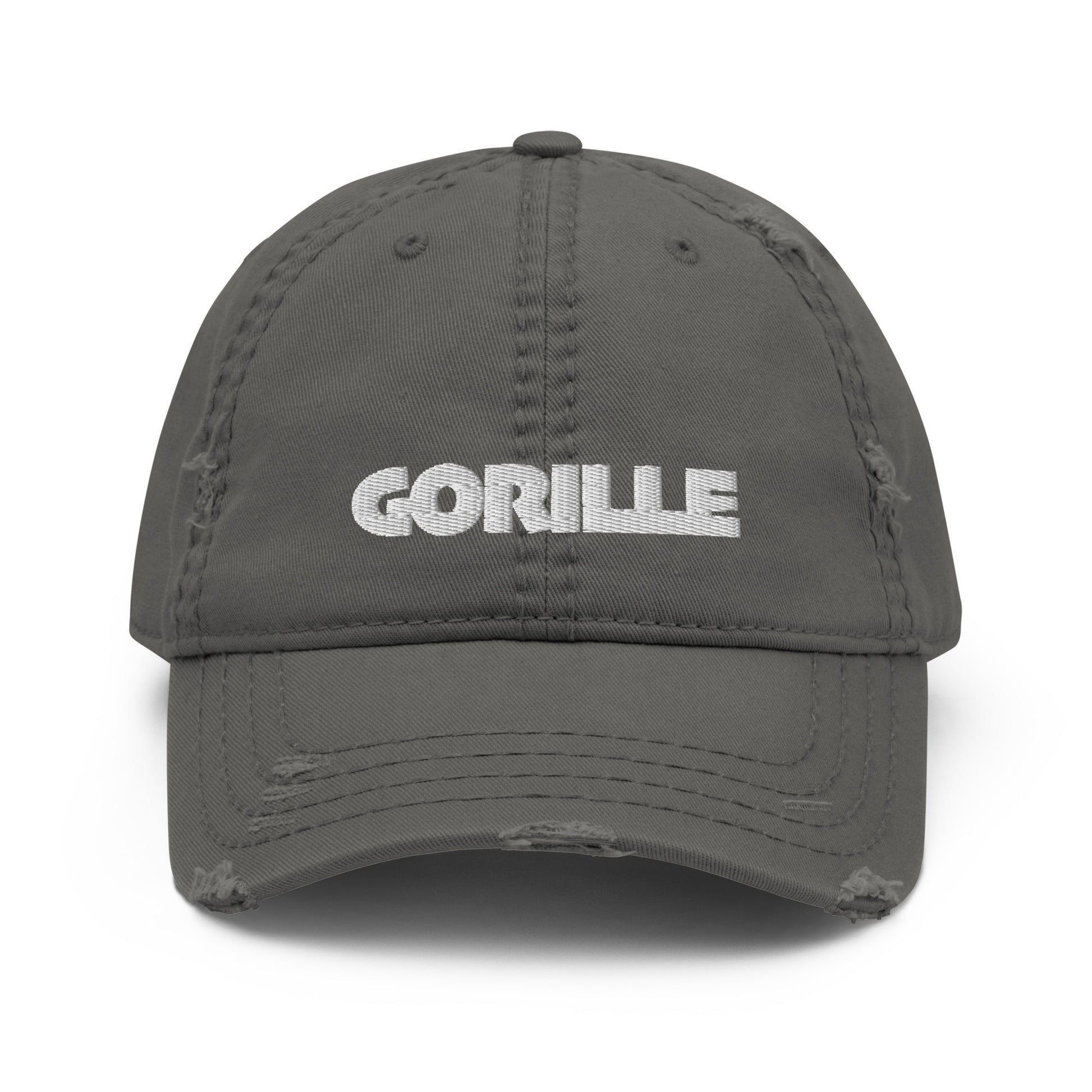 Casquette effet usé GORILLE coloris Gris Charbon - vue de face - accessoire streetwear