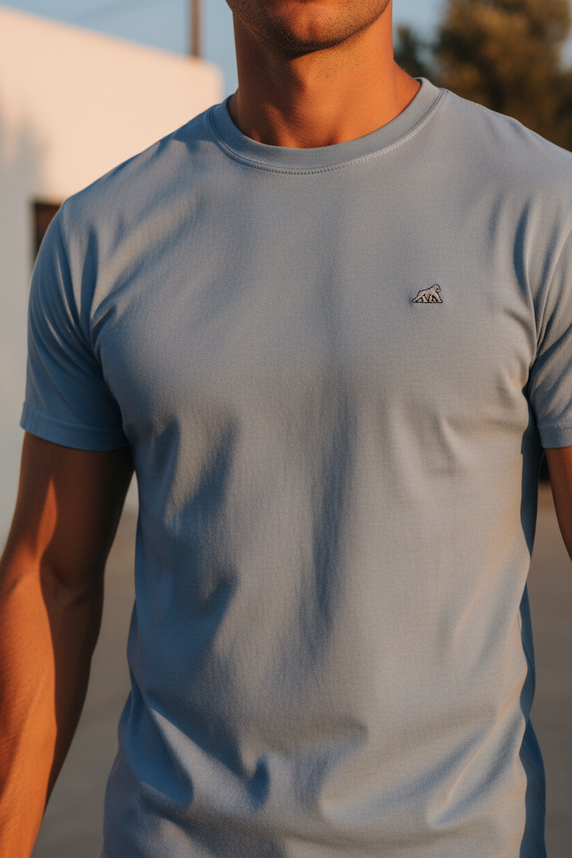 T-shirt Ajusté Homme Washed Denim & Chambray - Collection Été GORILLE