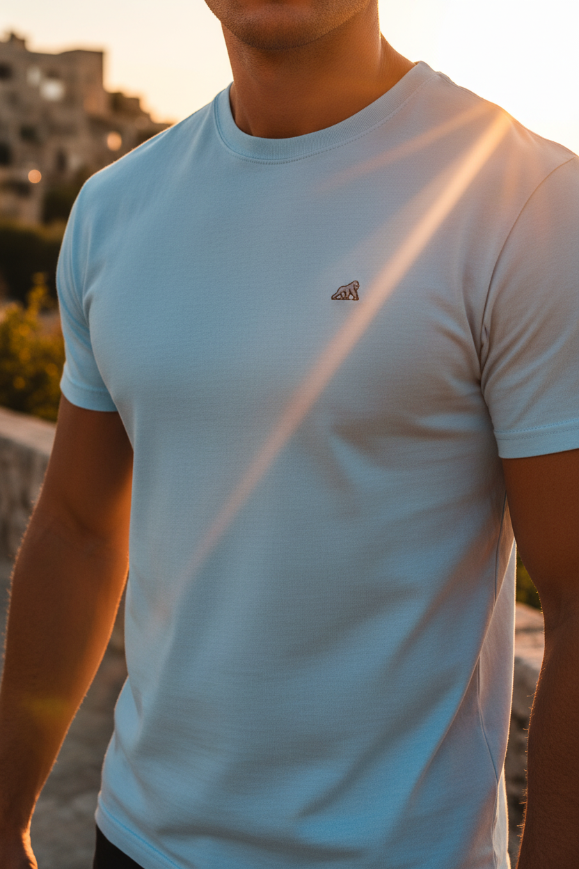 T-shirt Ajusté Homme Washed Denim & Chambray - Collection Été GORILLE
