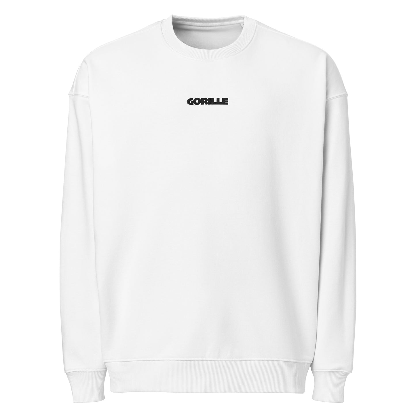 Sweat oversize bio GORILLE coloris Blanc - vue de face - streetwear durable
