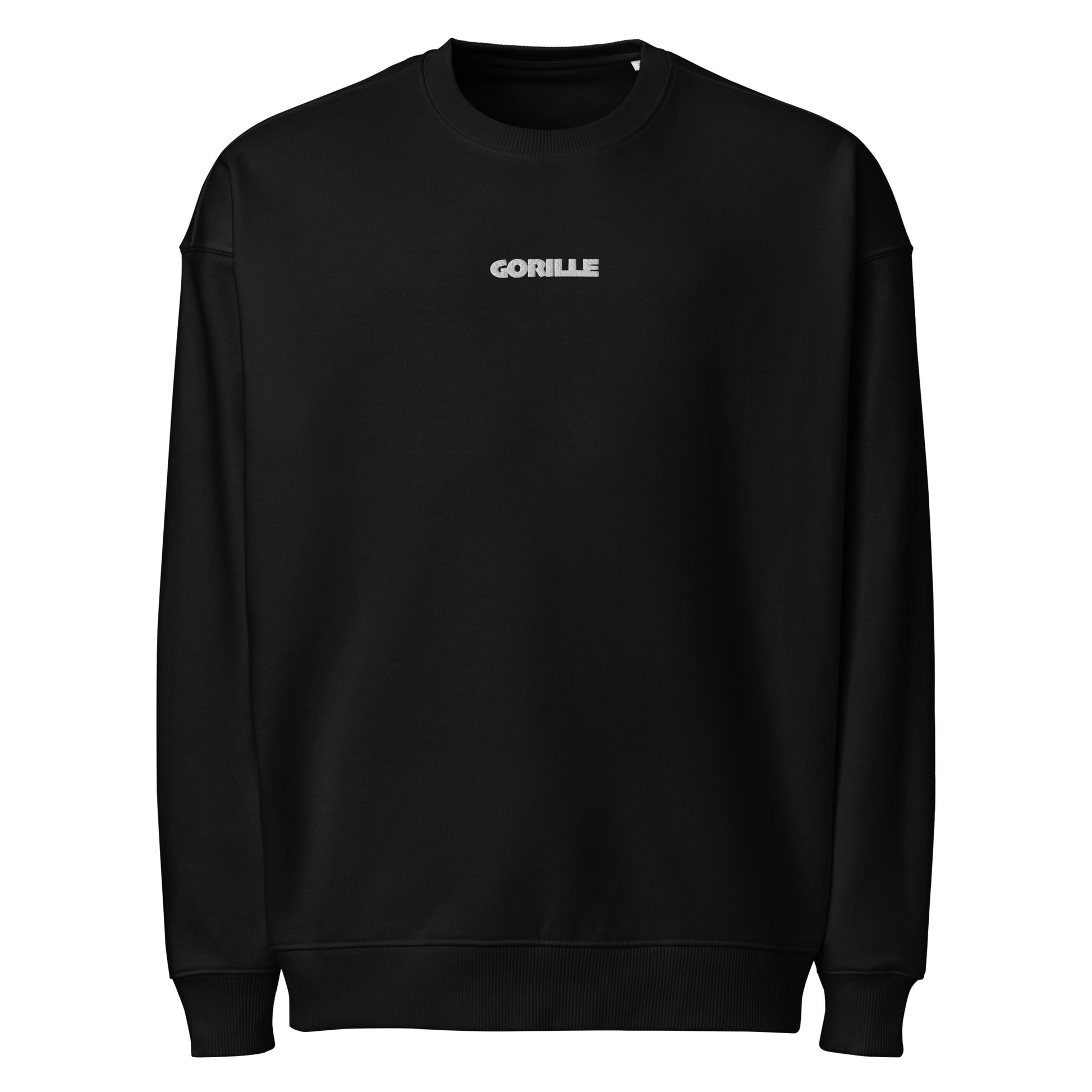 Sweat oversize bio GORILLE coloris Noir - vue de face - streetwear premium durable
