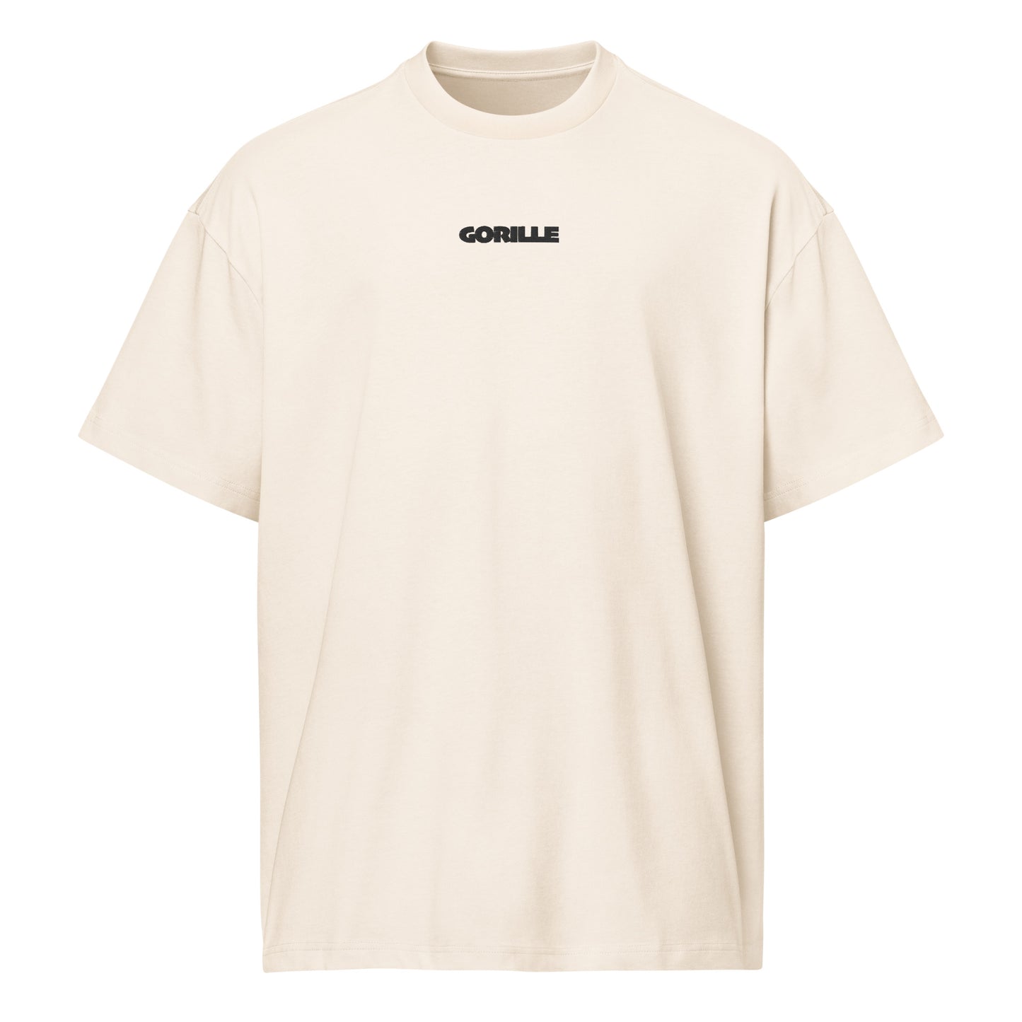 T-shirt oversize brodé GORILLE coloris Blanc Vintage - vue de face - streetwear premium
