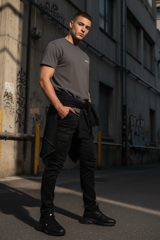 T-shirt Brodé Graphite - Plan Large