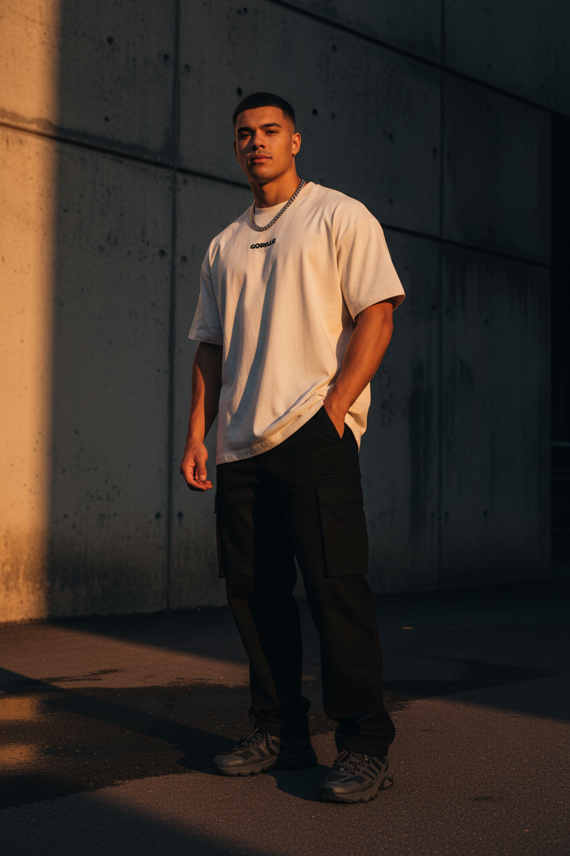 T-shirt Oversize Blanc Vintage - Plan Large